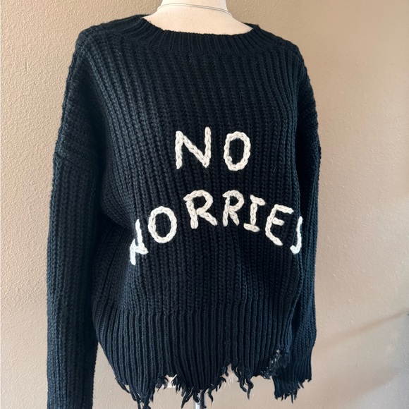 No worries cable knits distressed hem sweater - Picture 4 of 5